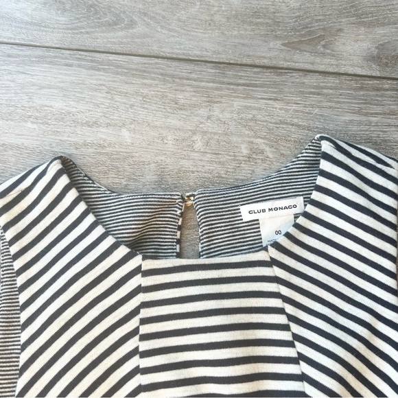 Club Monaco Dress Women's Black And White Striped A-Line Sleeveless - Picture 9 of 14